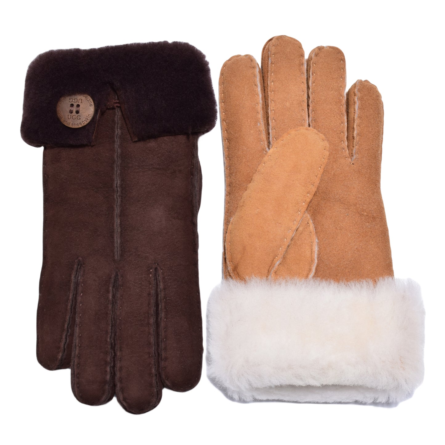 UGG Button Gloves Sheepskin Wool