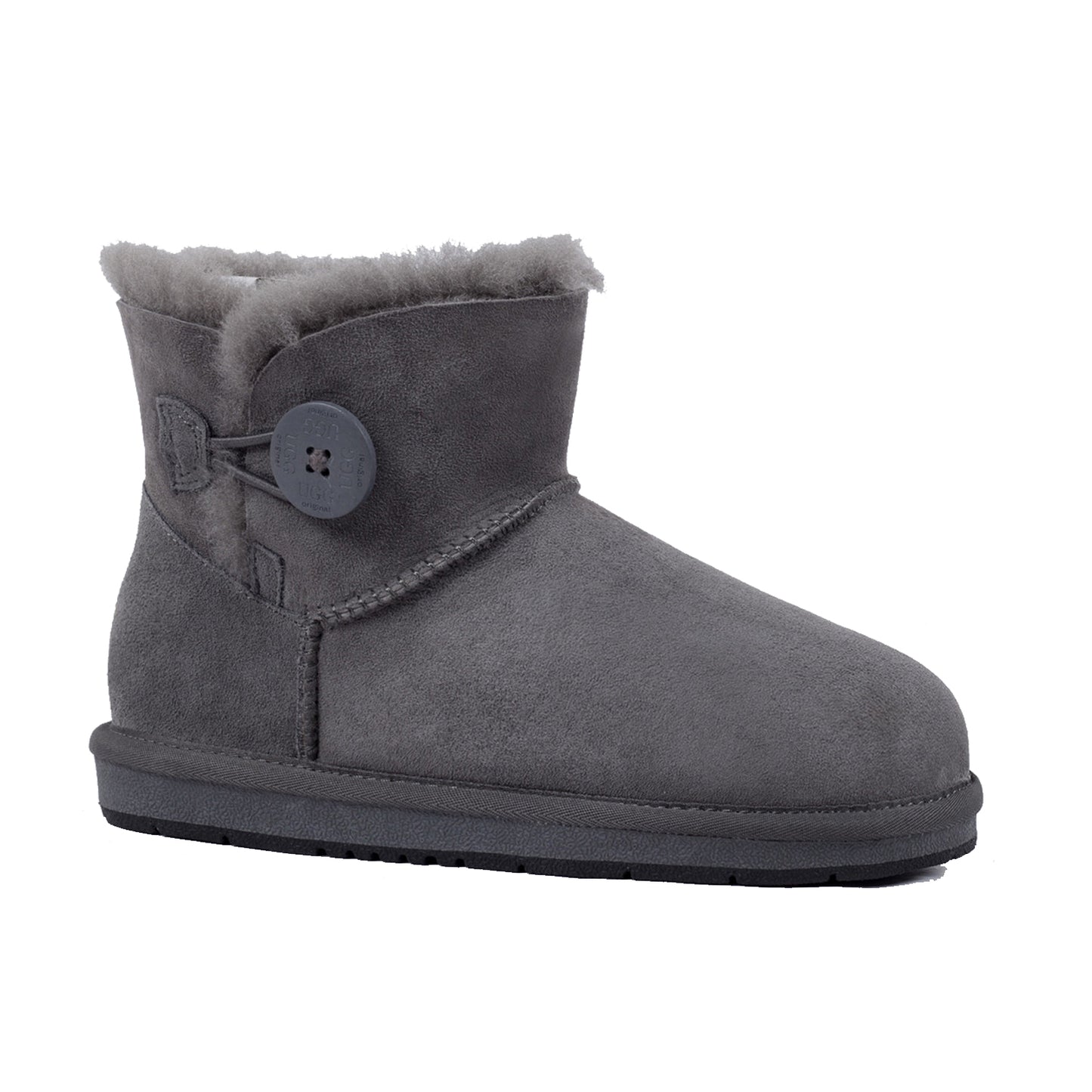 Women's Men's Mini Button UGG Boots Sheepskin Wool