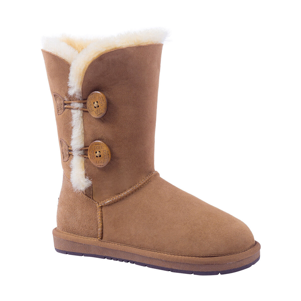 Two Button UGG Boots Premium Sheepskin Wool