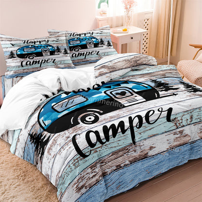Modern Camping Theme Quilt/Duvet Soft Cover Bedding Set