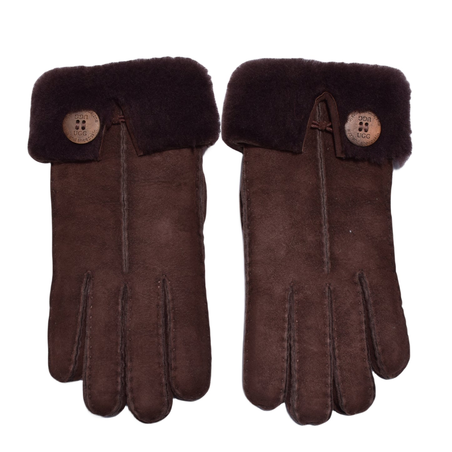 UGG Button Gloves Sheepskin Wool