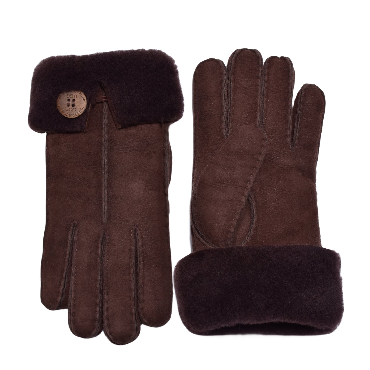 UGG Button Gloves Sheepskin Wool