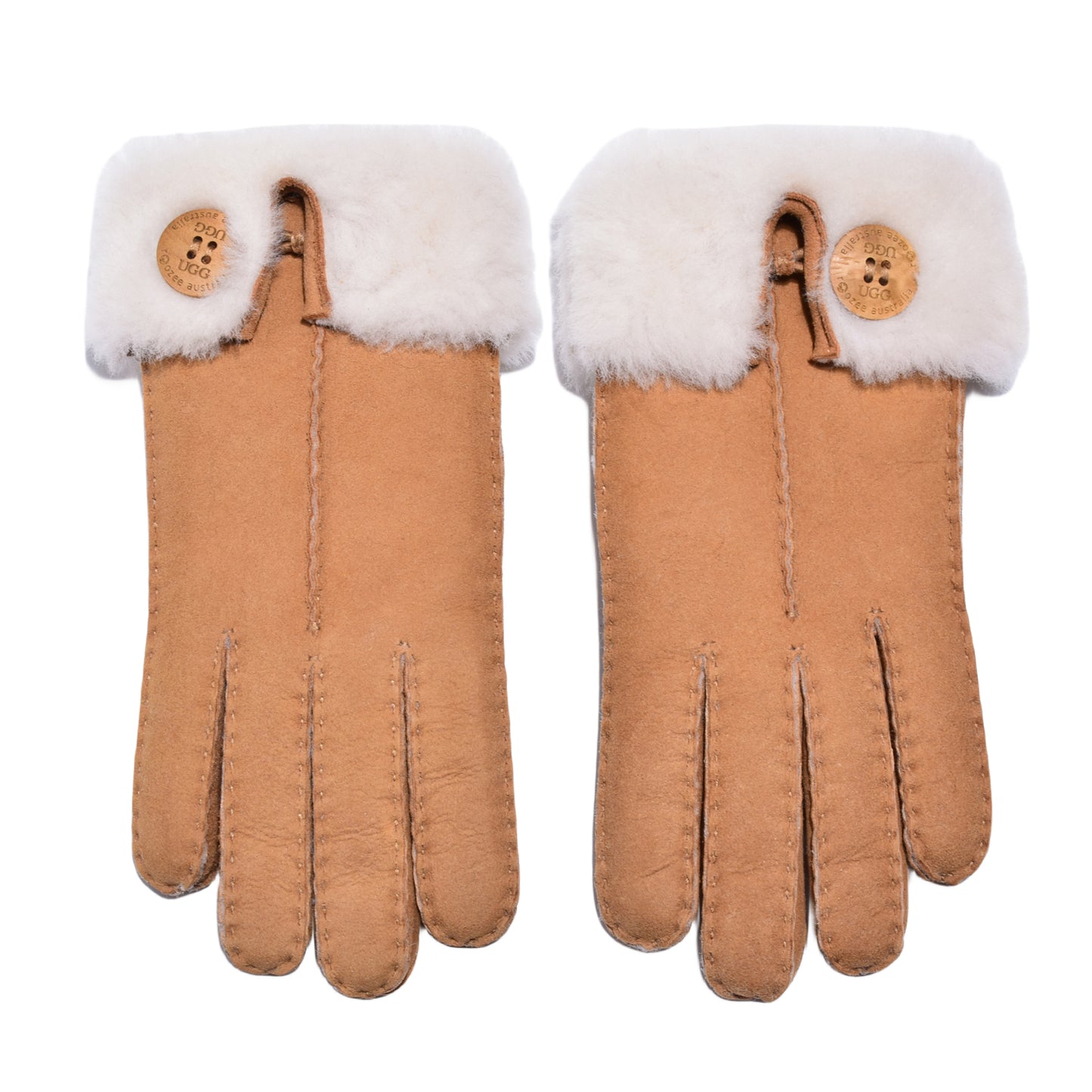 UGG Button Gloves Sheepskin Wool