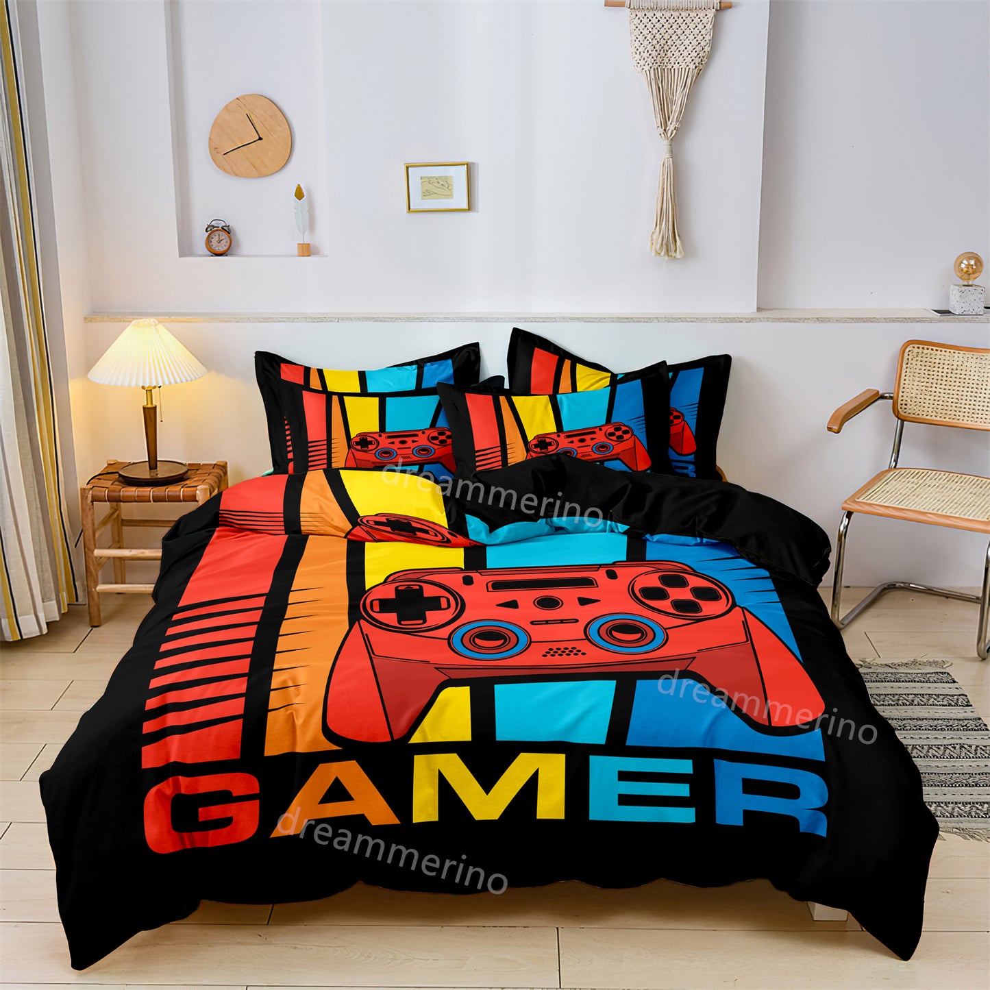 Soft Gamepad Game Controller Quilt Duvet Cover Bedding Set