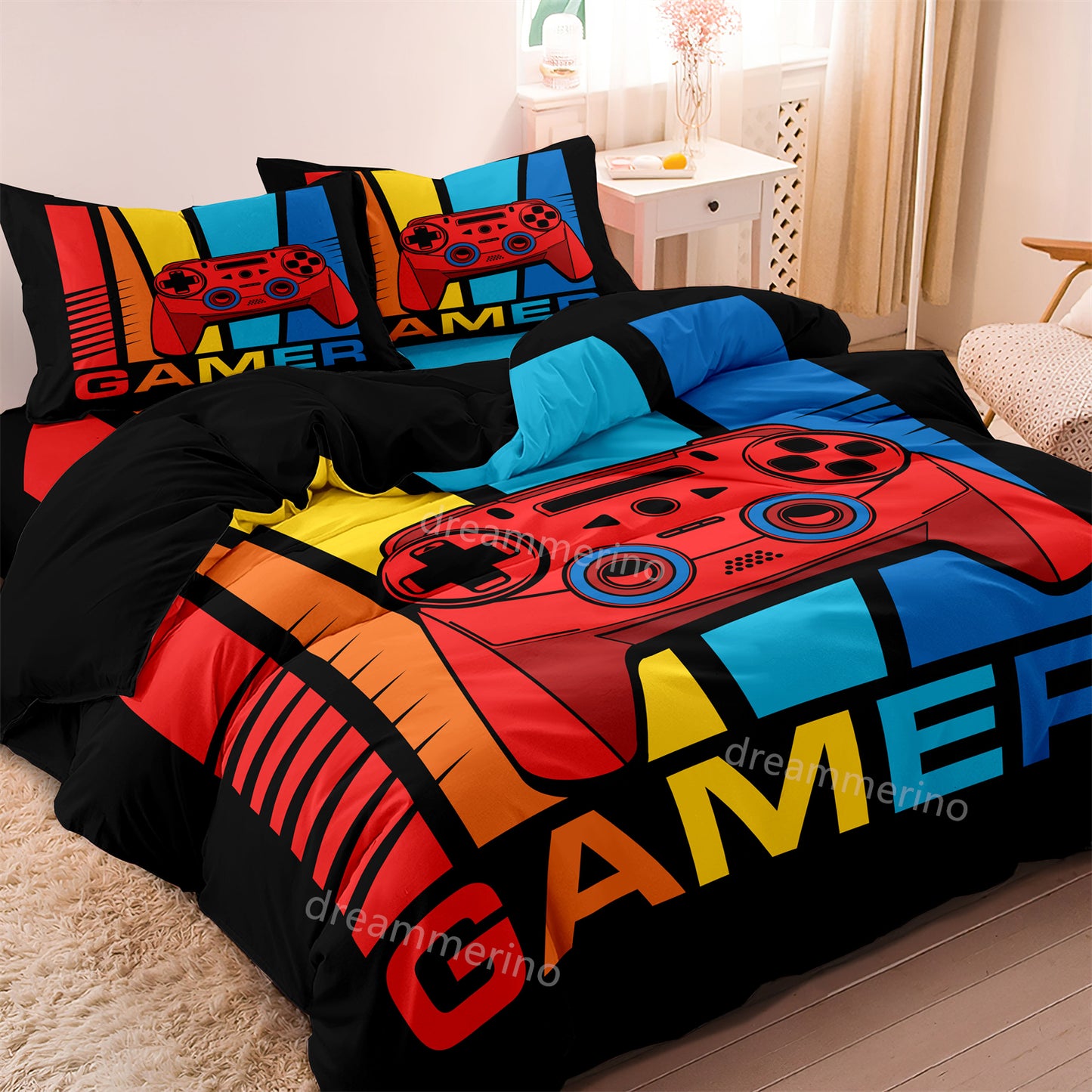 Soft Gamepad Game Controller Quilt Duvet Cover Bedding Set